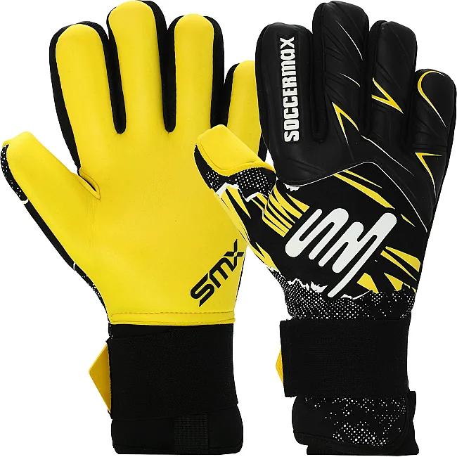 Воротарські рукавички
 професійні із захистом пальців SOCCERMAX FB-8244
 7-11 (Чорний-жовтий)