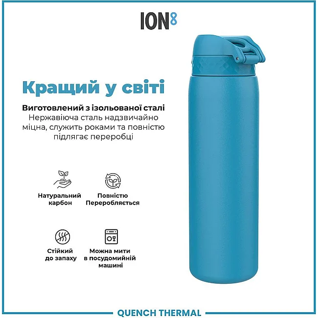 Бутылка для воды металлическая вакуумная ION8 920 мл. Vacuum Insulated, Blue