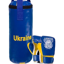 Набор боксерский детский груша и перчатки LEV UKRAINE LV-9940 (Синий-желтый)