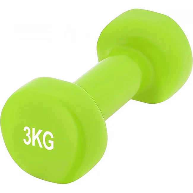 Гантель виниловый POWERPLAY 4125 Achilles 3кг. Зеленая (1шт)