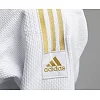 Кимоно для дзюдо Adidas Champion 2 с лицензией IJF (белый/золотые полосы, J-IJF-SMU)