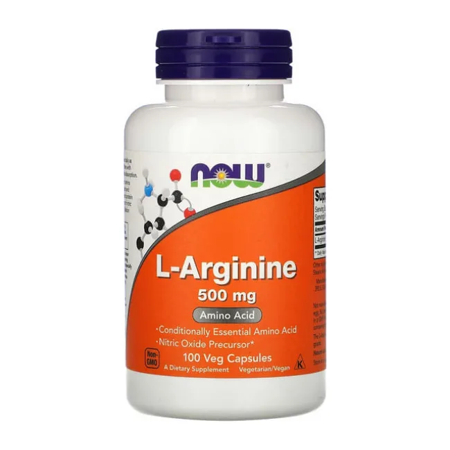 NOW L-Arginine 500 мг 100 веган капсул