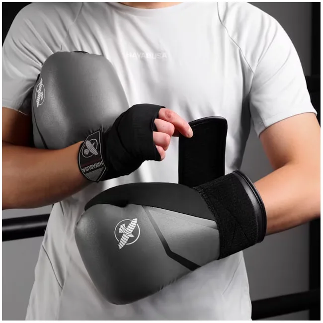 Перчатки для бокса HAYABUSA E1 Grey Black