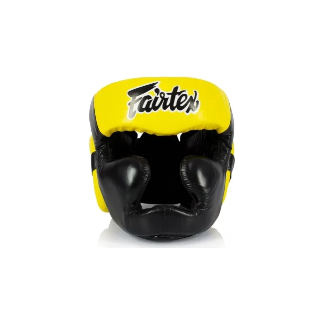 Шлем для бокса FAIRTEX HG13FH Sparring Headguard Full Head Coverage Black Yellow