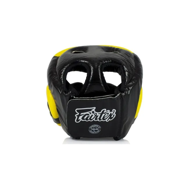 Шлем для бокса FAIRTEX HG13FH Sparring Headguard Full Head Coverage Black Yellow