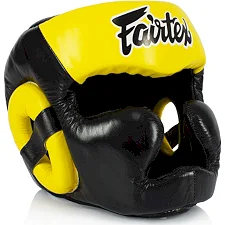 Шлем для бокса FAIRTEX HG13FH Sparring Headguard Full Head Coverage Black Yellow