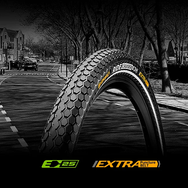 Велопокрышка CONTINENTAL RIDE Cruiser Reflex, 28"x2.00, 50-622, Wire, ExtraPuncture Belt, 1130гр.