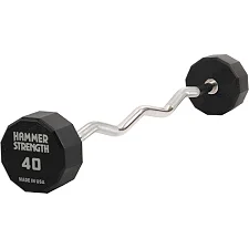 Штанга неразборная с фиксированным весом изогнутая PEV HAMMER STRENGHT TA-9978-40 (Черный)