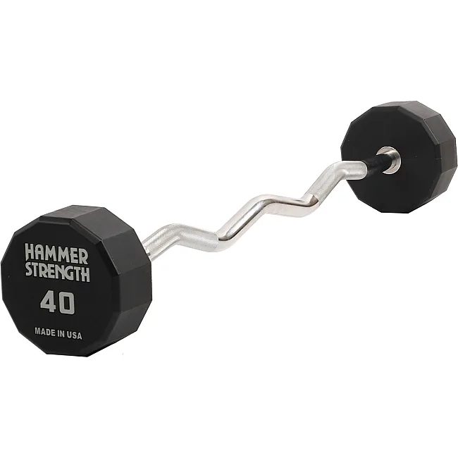 Штанга неразборная с фиксированным весом изогнутая PEV HAMMER STRENGHT TA-9978-40 (Черный)