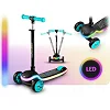 Детский самокат трехколесный Ricokids Leddi черно-бирюзовый
