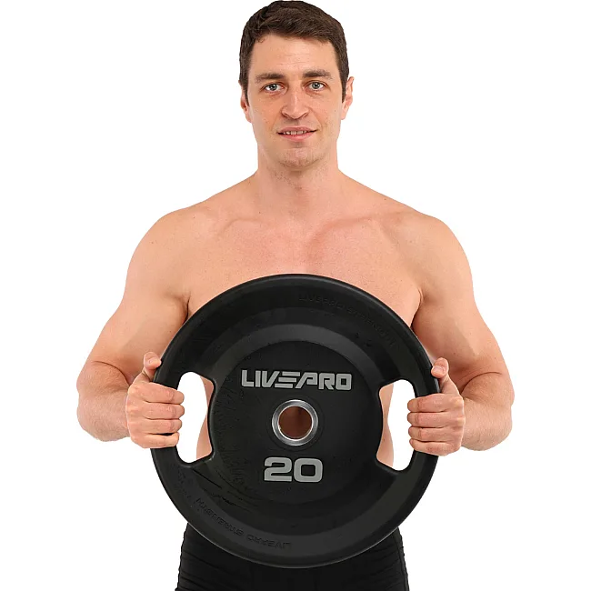 Блины диски полиуретановые 2 Handle металлическая втулка LiveUp LP8337-20 ø51мм 20кг