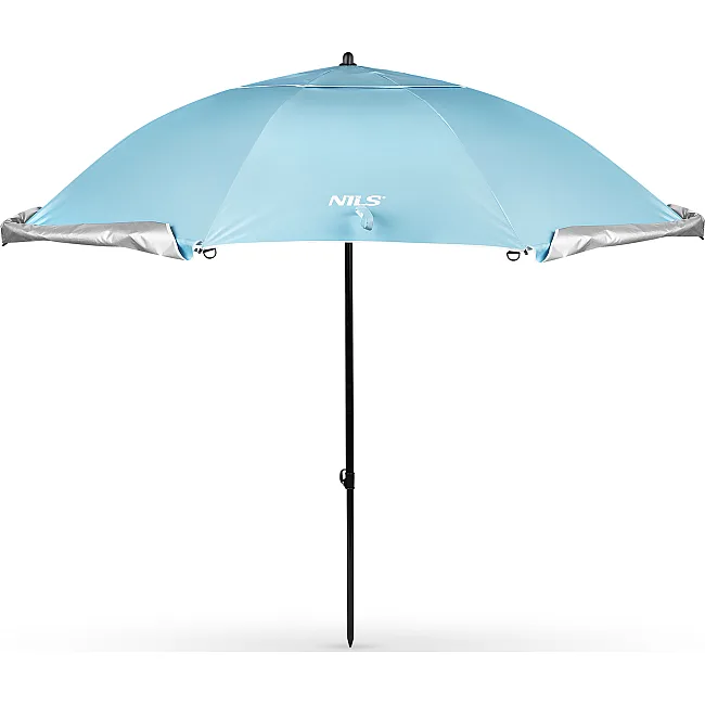 Зонт пляжный 2-в-1 NILS CAMP NC17114 XXL 240 см, голубая