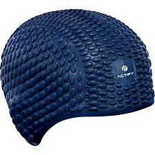Шапочка для бассейна силиконовая на длинные волосы SP-SPORT BUBBLE PL-0786 (Черный)