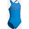 Купальник закрытый для девочек Arena GRAPHIC SWIMSUIT V BACK голубой (для детей)
