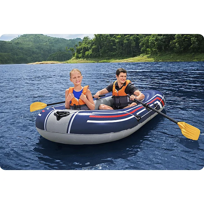 Човен надувний Bestway Hydro-Force Treck X1 228 х 121 см, сіро-синій