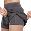 Спортивные шорты двойные 2 в 1 женские SP-SPORT DK01 (Черный)