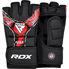Тренировочные перчатки RDX GRAPPLING GLOVES NEW AURA F17 черный, красный