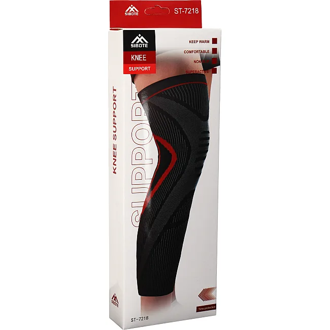 Бандаж эластичный удлинённый компрессионный на голень и колено Knee compression sleeve SIBOTE ST-7218 1шт