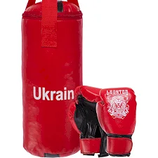 Набор боксерский детский груша и перчатки LEV UKRAINE LV-9940 (Красный-черный)