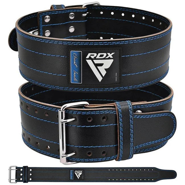 Пояс для пауэрлифтинга RDX кожаный RD1 Blue
