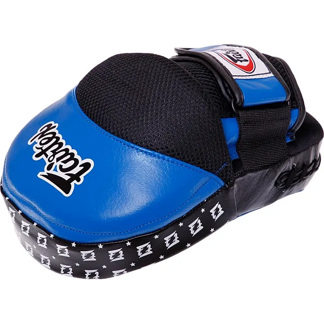 Лапа боксерская изогнутая тренировочная кожа FAIRTEX
 BO-3362 25x19x9см 2штуки (Синий)