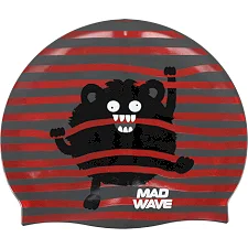 Шапочка для бассейна силиконовая юниорская MADWAVE Junior MONSTER M057309 (Красный)