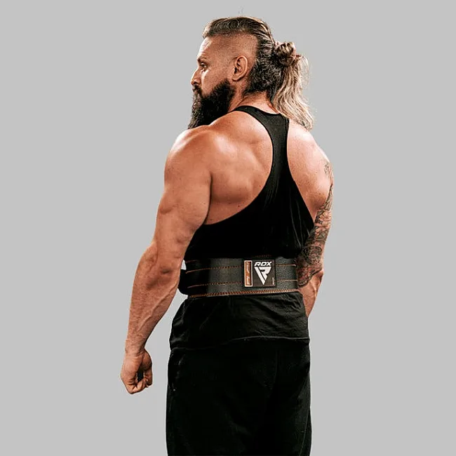 Пояс для пауэрлифтинга RDX кожаный RD1 Blue