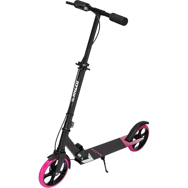 Самокат с ручным тормозом Razzo CITY 200 мм. алюминиевый HUL1-200 Black/Pink