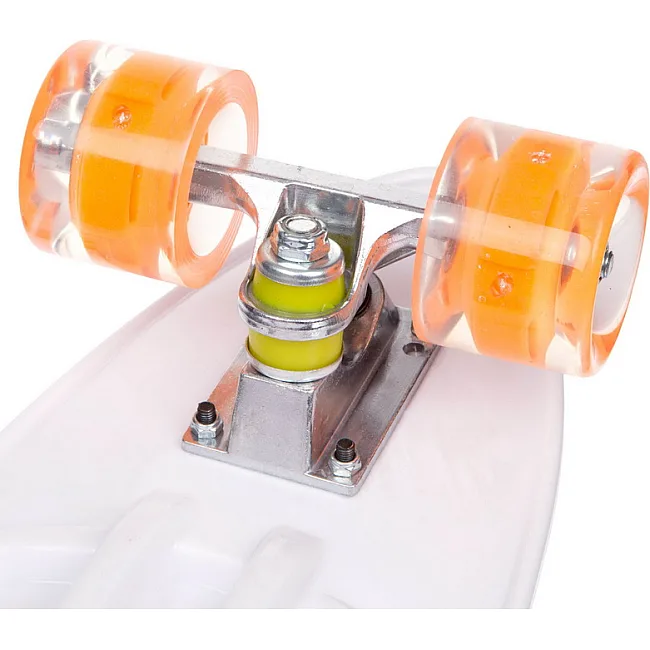 Пенни борд Penny Board круизер пластиковый со светящимися колесами и ручкой для переноски 24