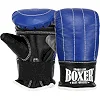 Перчатки снарядные-блинчики для бокса кожаные BOXER 2014 (Синий-черный)