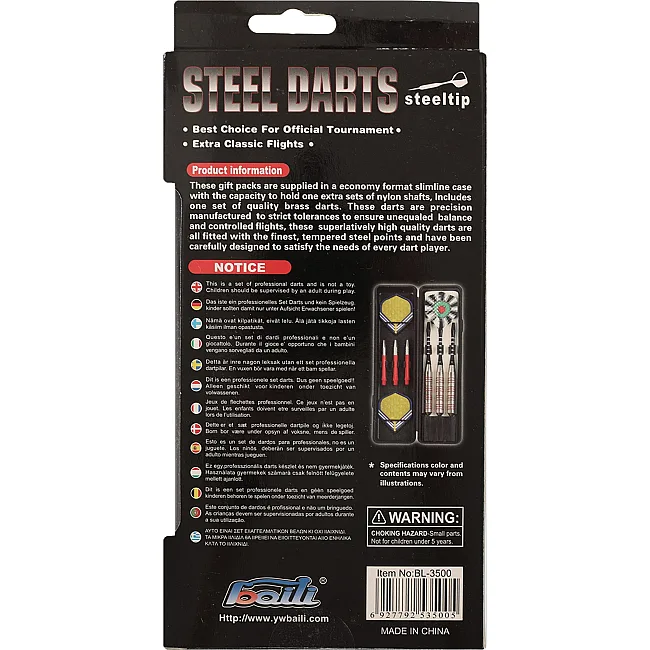 Дротики для дартса
 цилиндрические BAILI
 BL-3500 22гр 3шт
