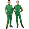 Спортивный костюм детский кофта на молнии и брюки LIDONG LD-581 26-32 (Зеленый-желтый)