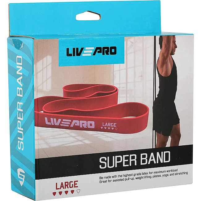Гума петля для підтягувань LiveUp SUPER BAND LP8410-L 23-57кг (Червоний)