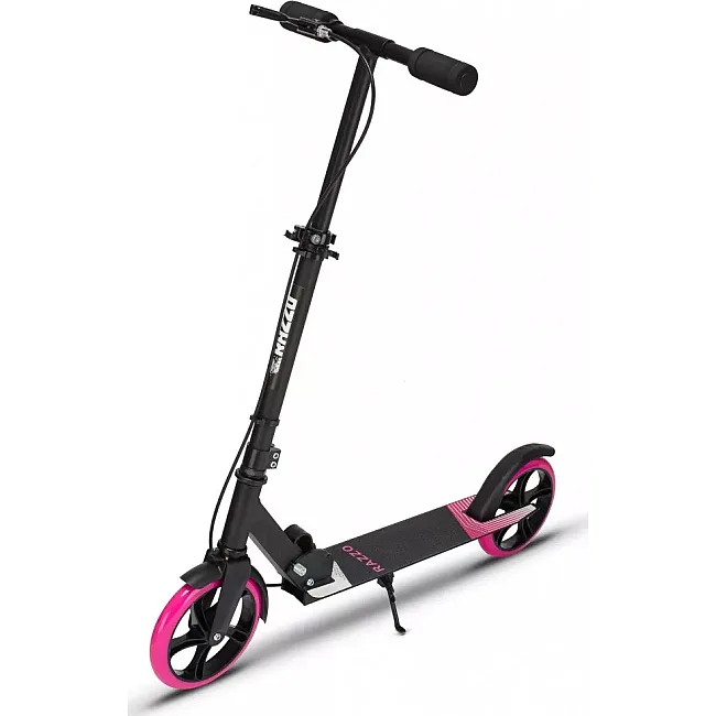 Самокат с ручным тормозом Razzo CITY 200 мм. алюминиевый HUL1-200 Black/Pink