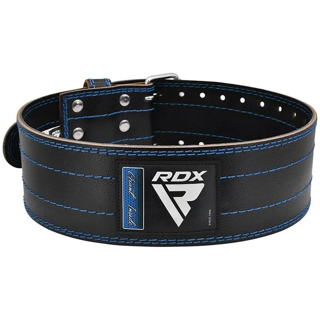 Пояс для пауэрлифтинга RDX кожаный RD1 Blue