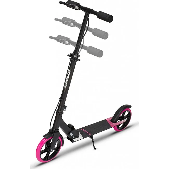 Самокат с ручным тормозом Razzo CITY 200 мм. алюминиевый HUL1-200 Black/Pink