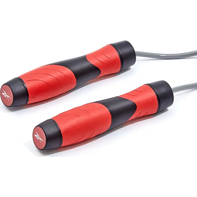Скакалка REEBOK Premium Skipping Rope черная, красная 280 см