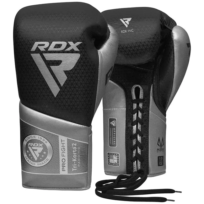 Боксерские боевые перчатки RDX K2 Mark Pro Fight Silver