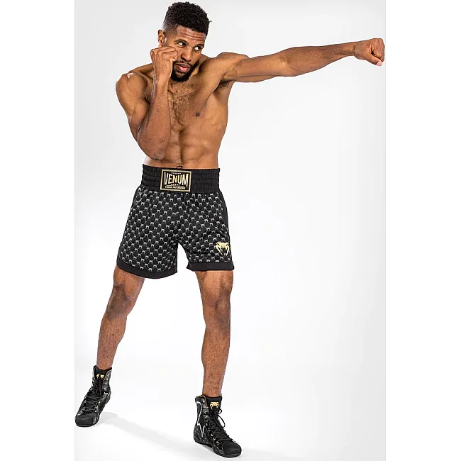 Боксерские шорты VENUM Monogram Boxing Short - Black