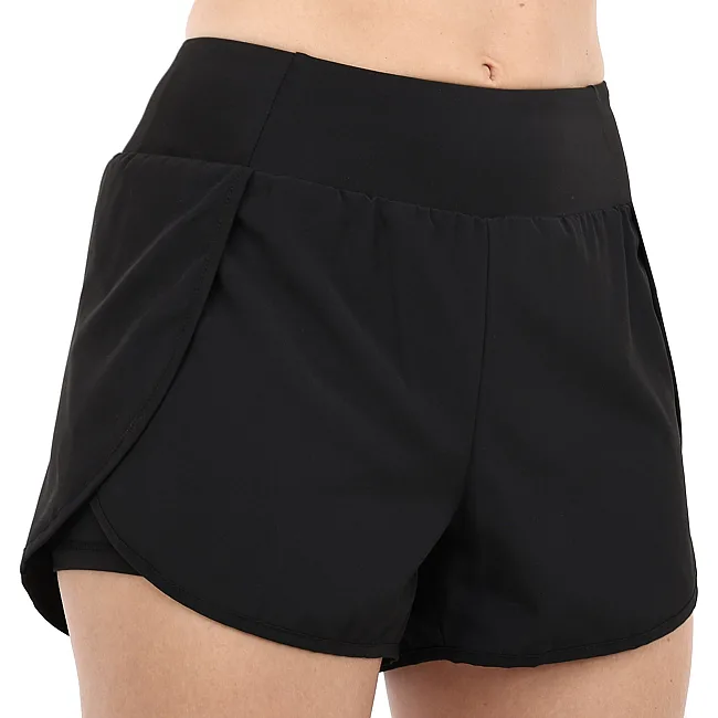 Спортивные шорты двойные 2 в 1 женские SP-SPORT DK01 (Черный)