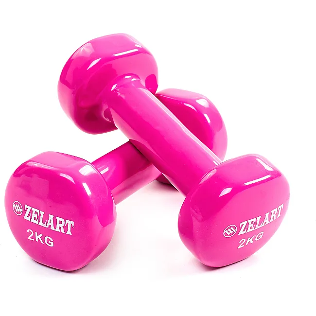 Гантели для фитнеса виниловые ZELART Beauty TA-5225-2 (Фиолетовый)