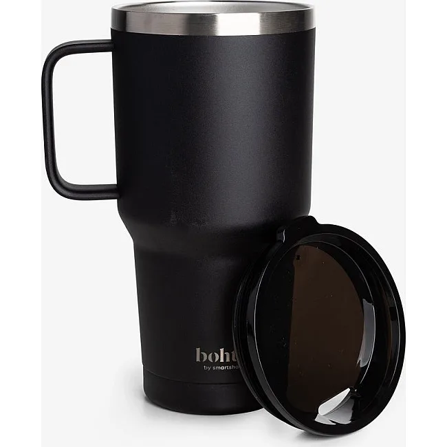 Термостакан (изолированная чашка) Bohtal с ручкой из нержавеющей стали Tumbler Black 900 ml