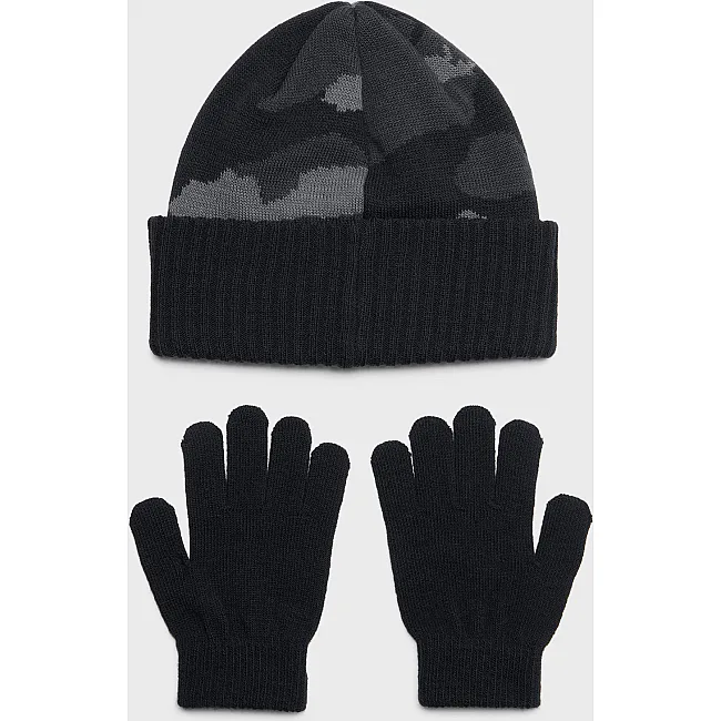 Набор детские шапка и перчатки UNDER ARMOUR B Beanie/Glove Combo черный, серый