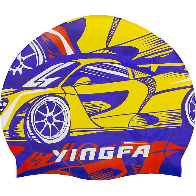 Детская шапочка для плавания YINGFA K0012 (Желтый-синий)