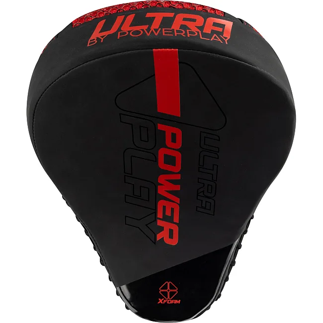 Лапи боксерські PowerPlay 3044 Pro Carbon Ultra Series Чорно-Червоні PU 