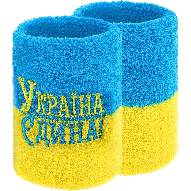 Спортивний напульсник, що вбирає вологу УКРАЇНА Єдина BC-9279 1шт (Жовтий-блакитний)
