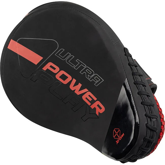 Лапи боксерські PowerPlay 3044 Pro Carbon Ultra Series Чорно-Червоні PU 