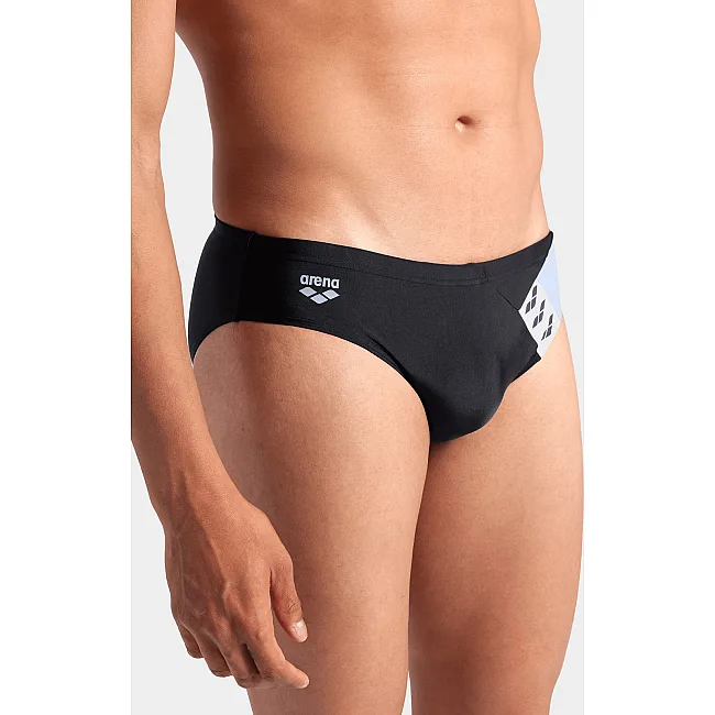 Плавки-слепы для мужчины Arena STRIPE SWIM BRIEFS черный, серый