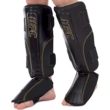 Защитные накладки на ноги Муай Тай, ММА, Кикбоксинг кожаная UFC PRO Prem Stand Up UHK-75053