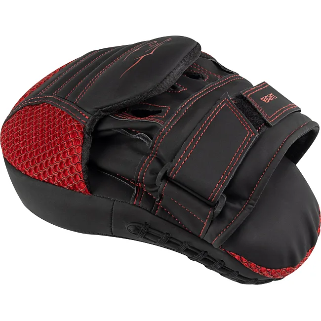Лапи боксерські PowerPlay 3044 Pro Carbon Ultra Series Чорно-Червоні PU 